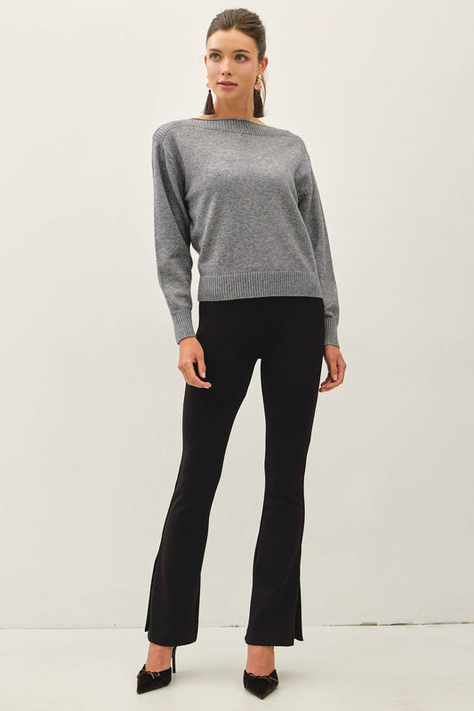 Ribbed Boatneck Sweater