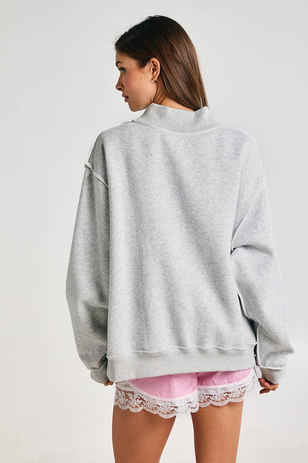 Reversible "MAHJ"&"BAM" Mock Neck Sweatshirt