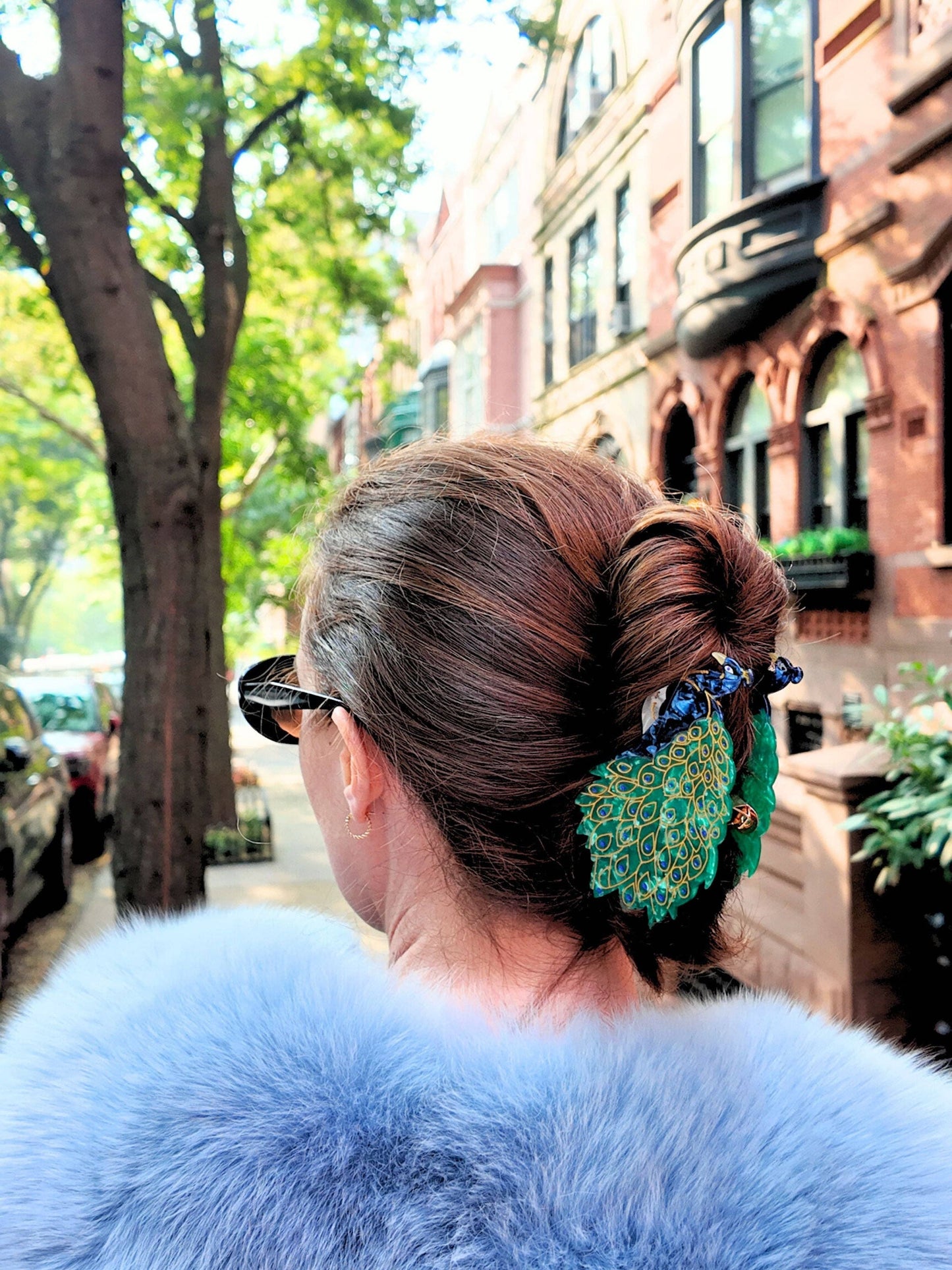 Hand-painted Peacock Claw Hair Clip | Eco-Friendly