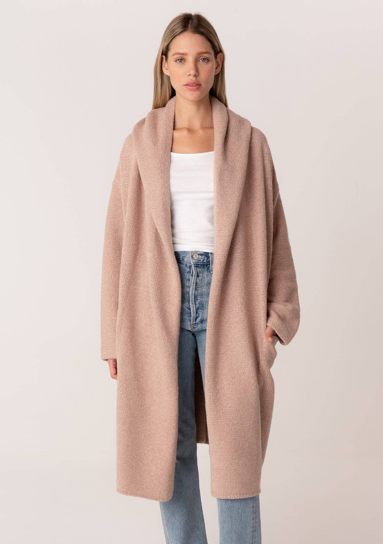 Cozy Oversized Two Pocket Hooded Cardigan