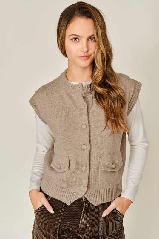 Button Down Sweater Vest