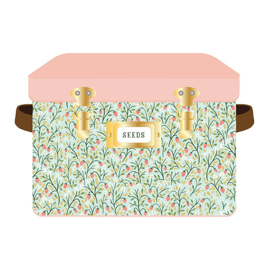 Strawberry Meadow Tin Seed Storage Box