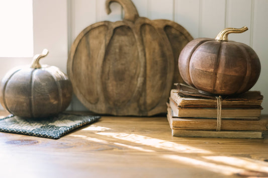 7” Chestnut Wood Pumpkin