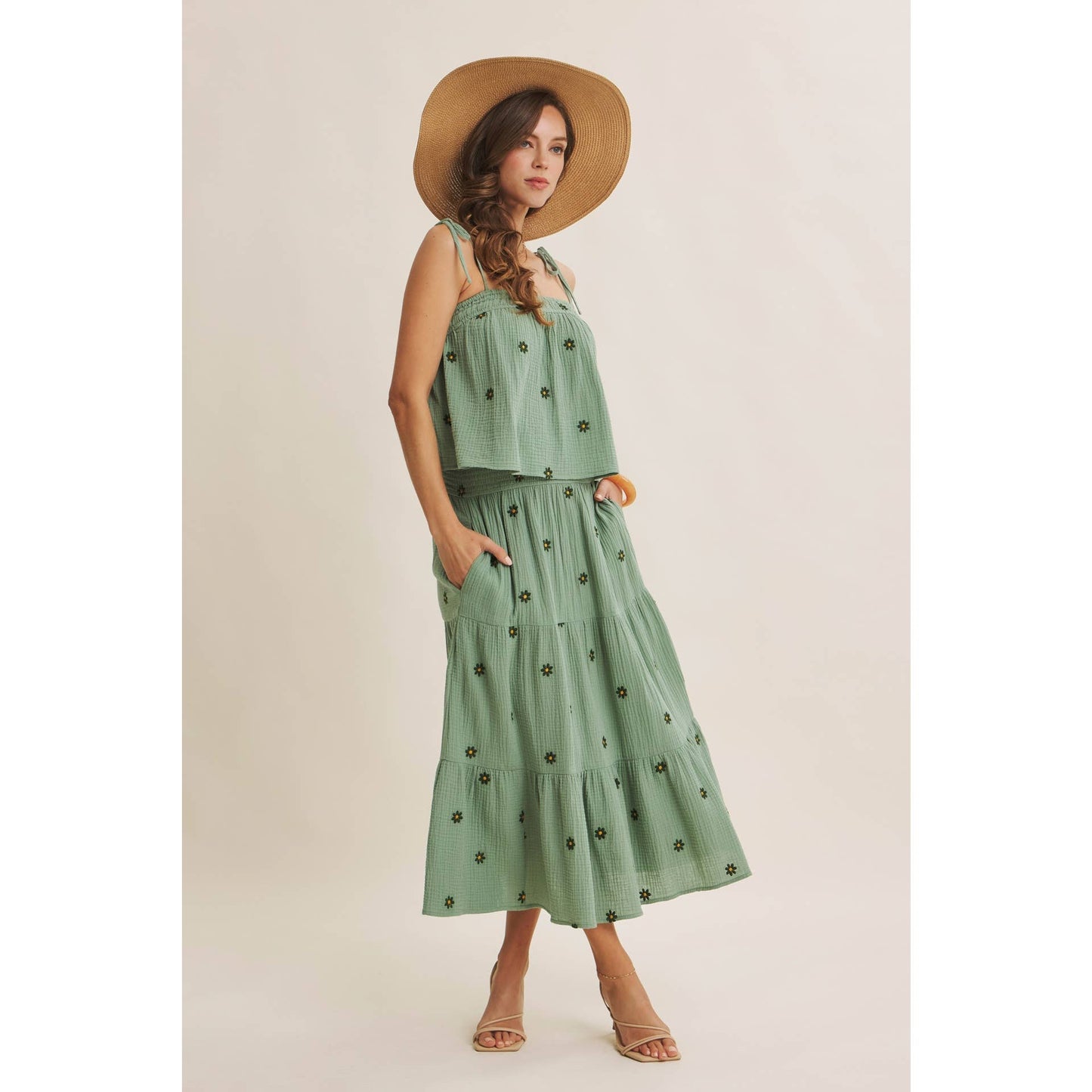 Sunset Fields Smocked Skirt