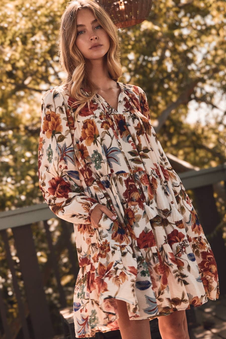 Rust Floral Dress