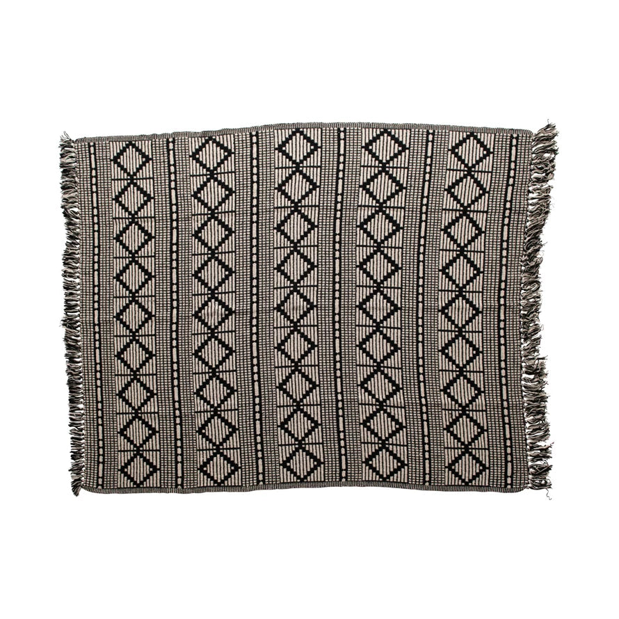 Black Fringe Throw Blanket