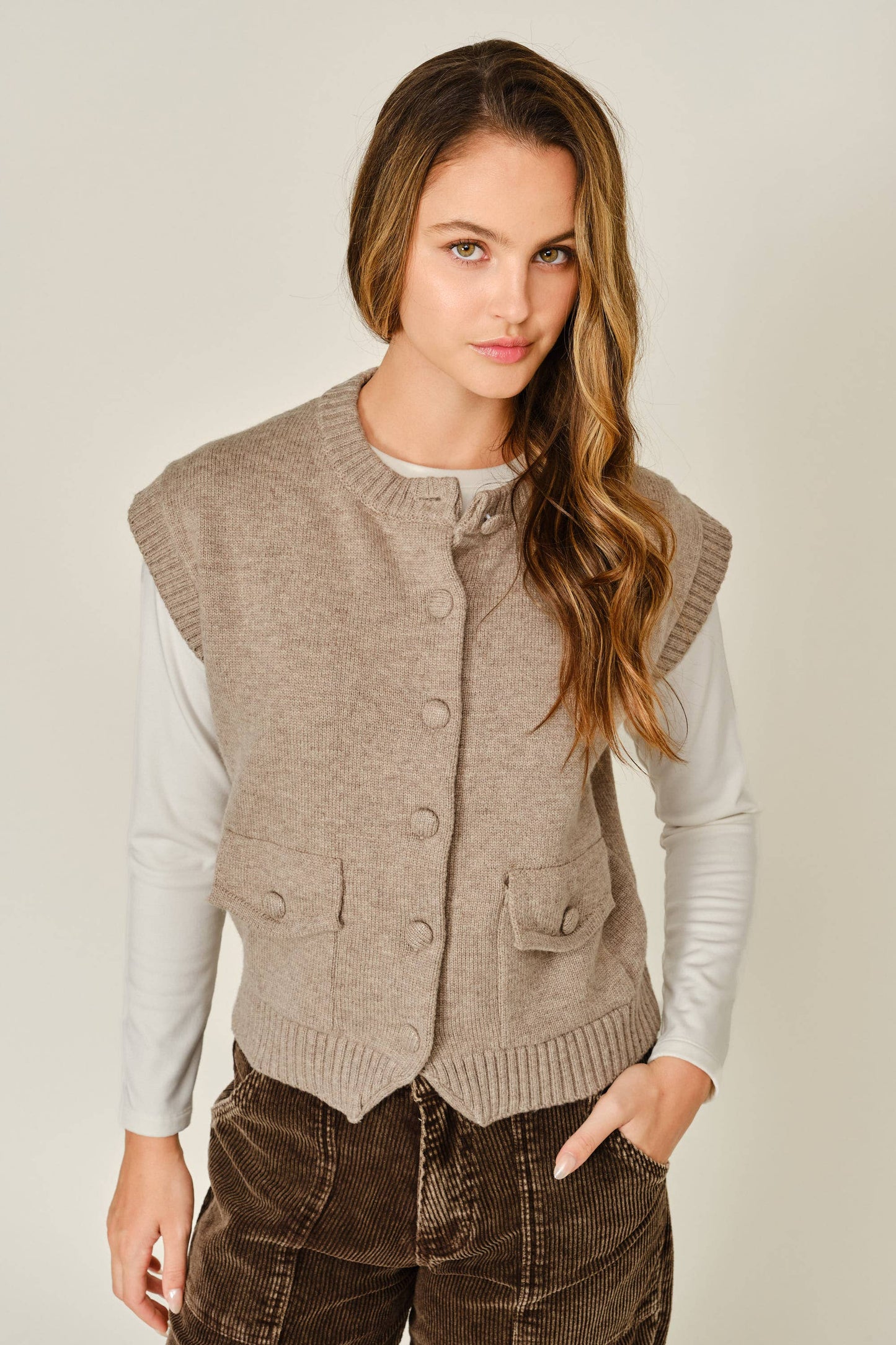 Button Down Sweater Vest
