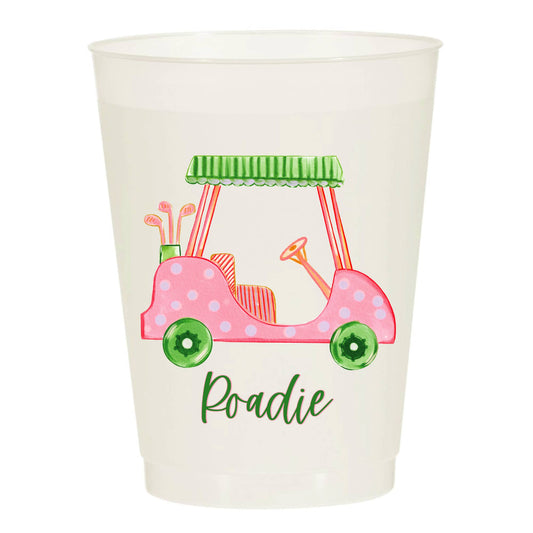 Girly Golf Cart Roadie Pink Masters Frosted Cups- Masters