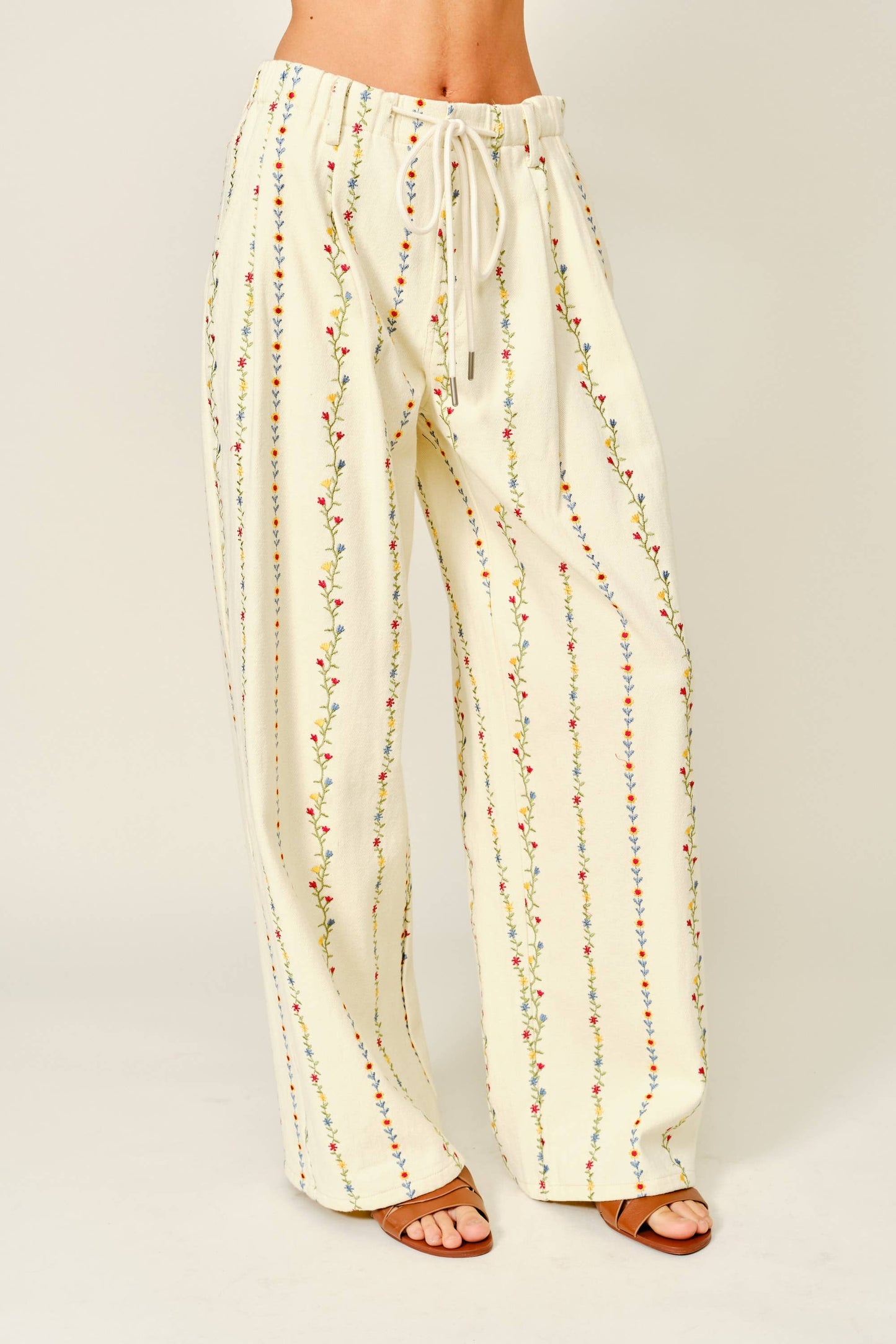 Madeline Floral Embroidered Pants