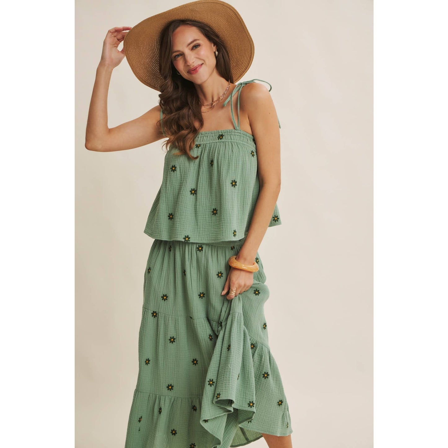 Sunset Fields Smocked Skirt