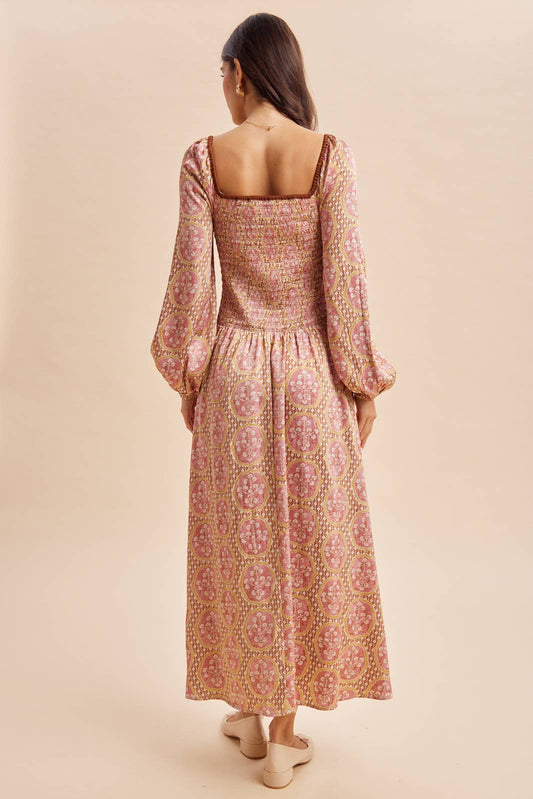 Mulberry Smocked Maxi Dress