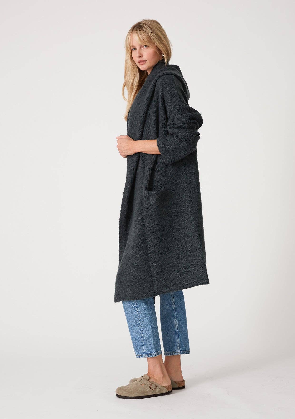 Cozy Oversized Two Pocket Hooded Cardigan