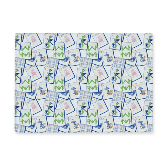 Blue Mahjong Cutting Board