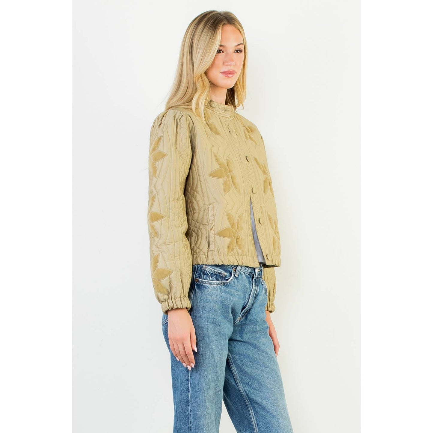 Peace FlowerQuilted Floral Jacket