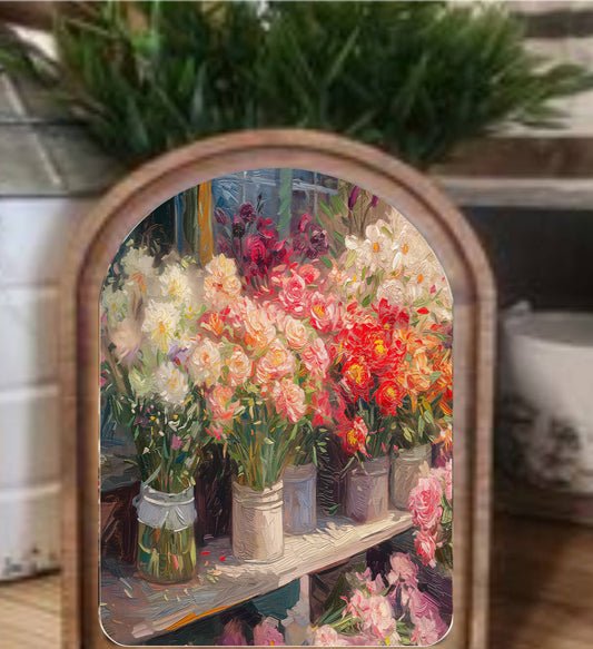 Arch Top Flower Shop Framed Art