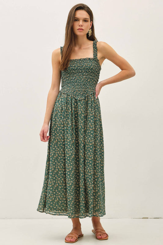 Green Garden Midi Dress