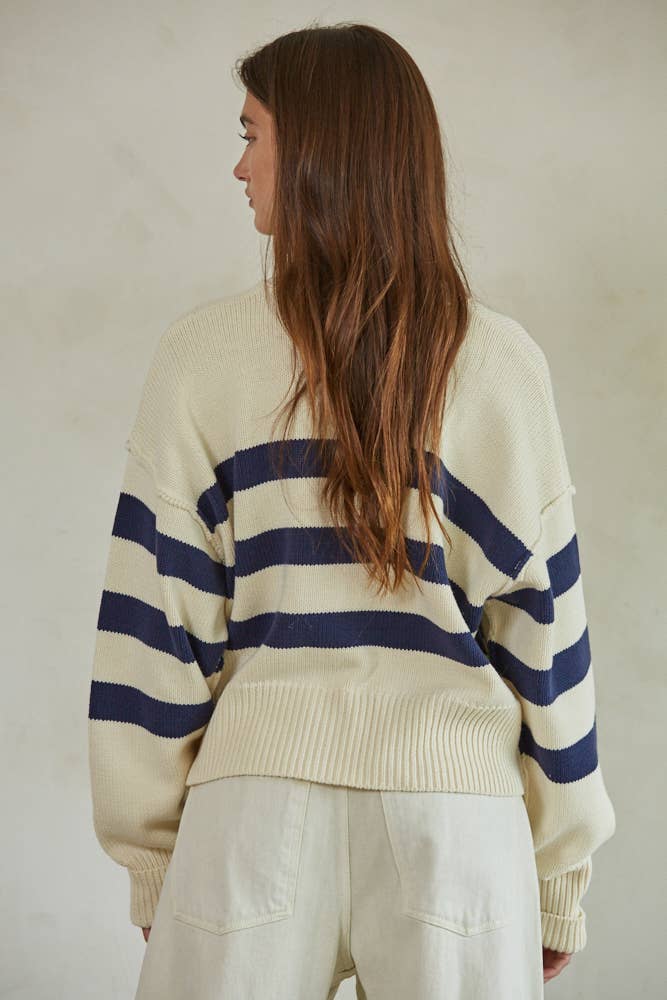 Olive Striped Cardigan