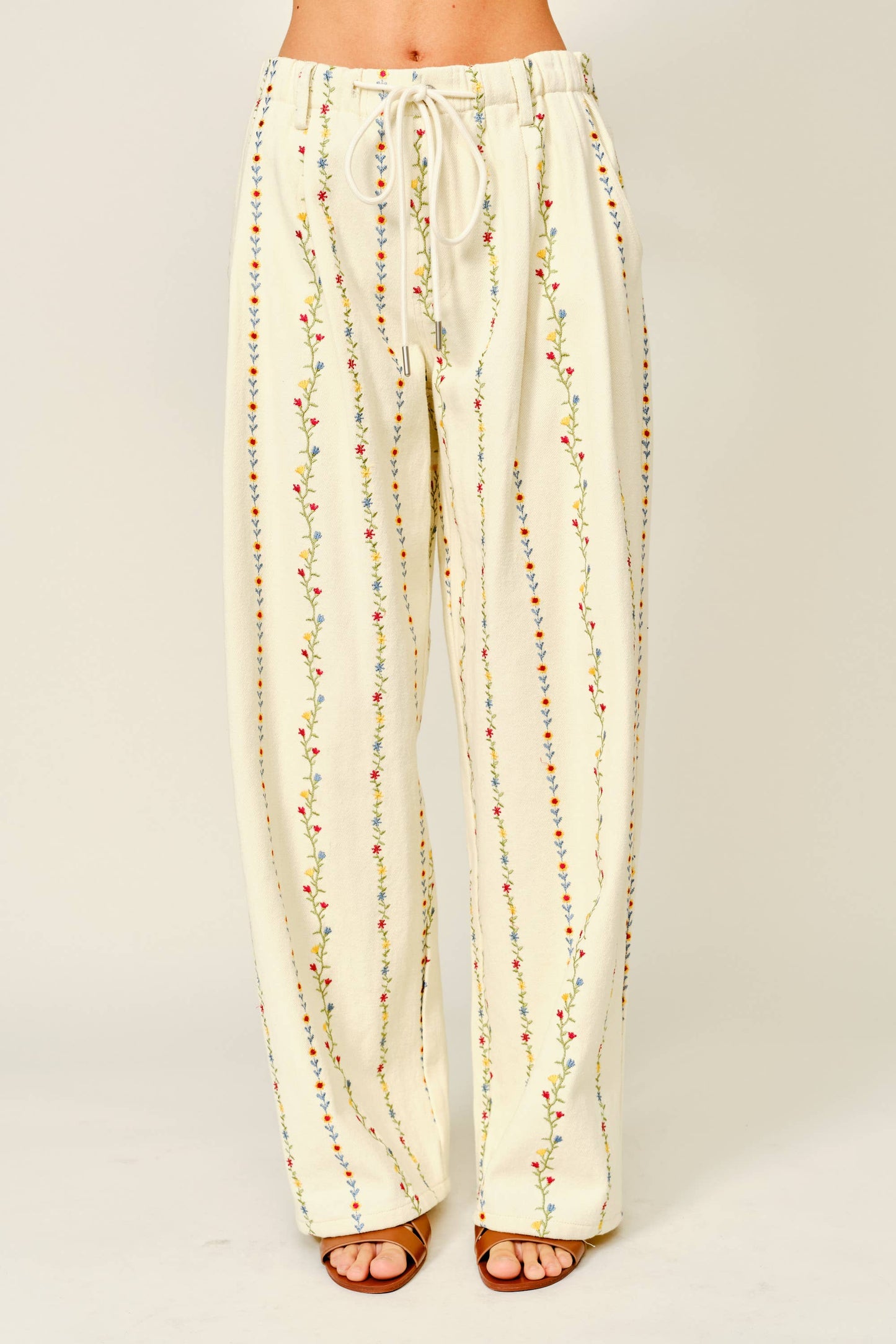 Madeline Floral Embroidered Pants