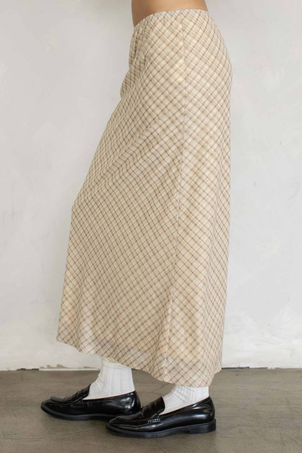 Plaid Mesh Maxi Skirt