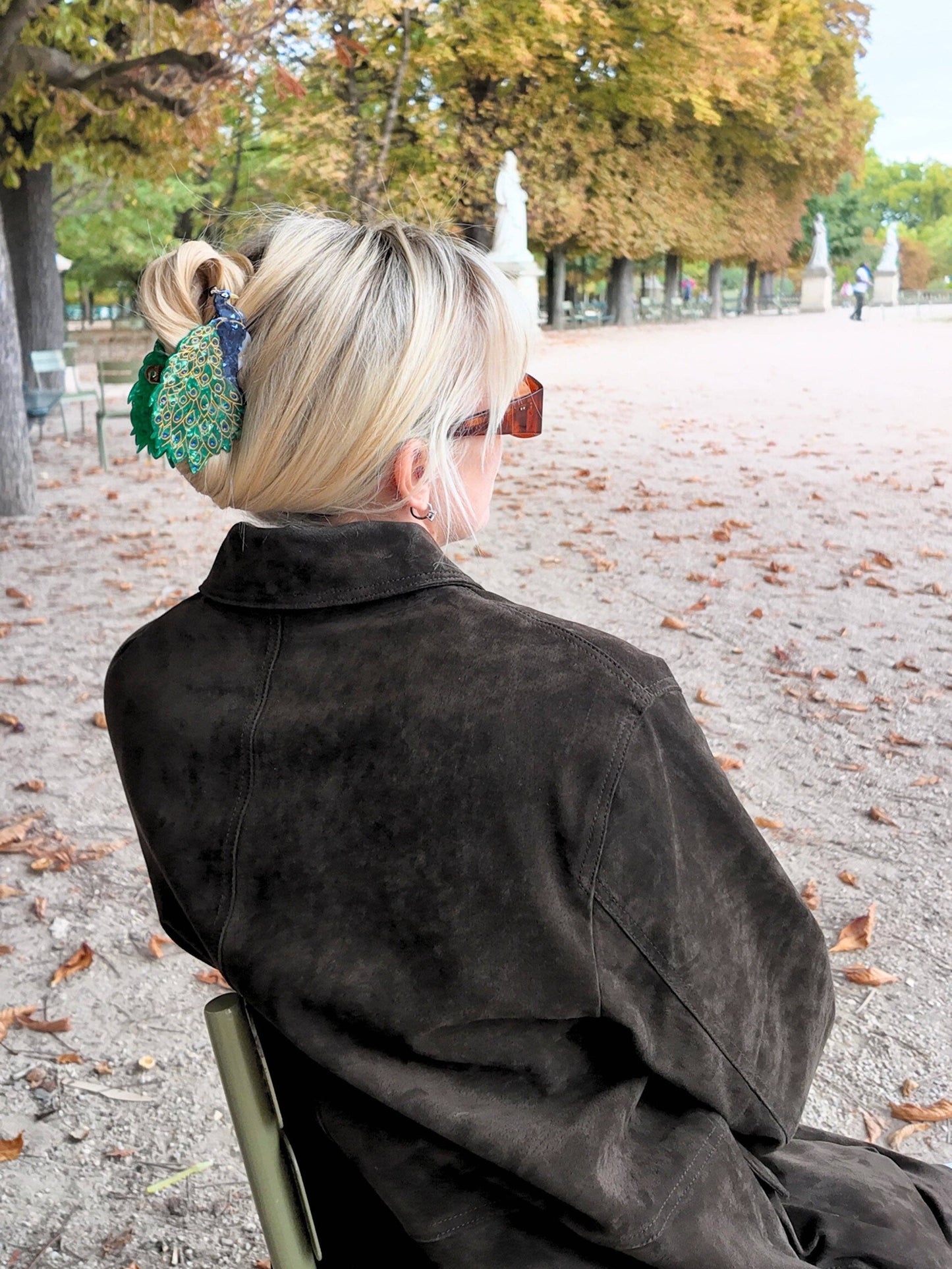 Hand-painted Peacock Claw Hair Clip | Eco-Friendly