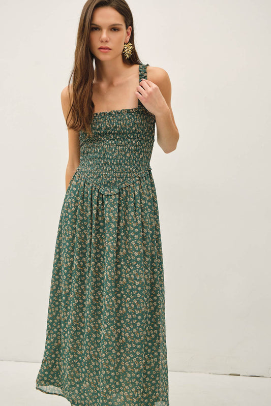 Green Garden Midi Dress
