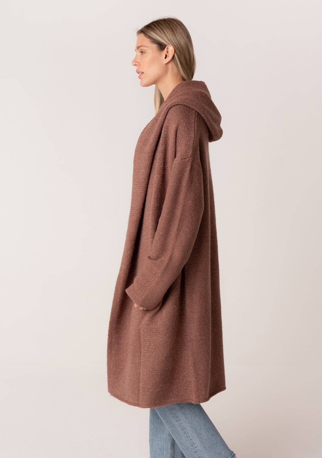 Cozy Oversized Two Pocket Hooded Cardigan