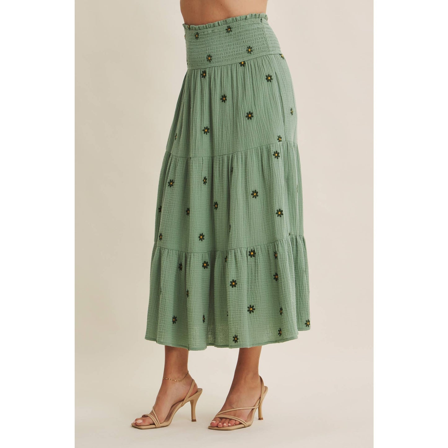 Sunset Fields Smocked Skirt