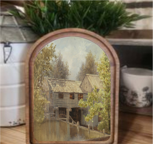Arch Top Grist Mill Framed Art