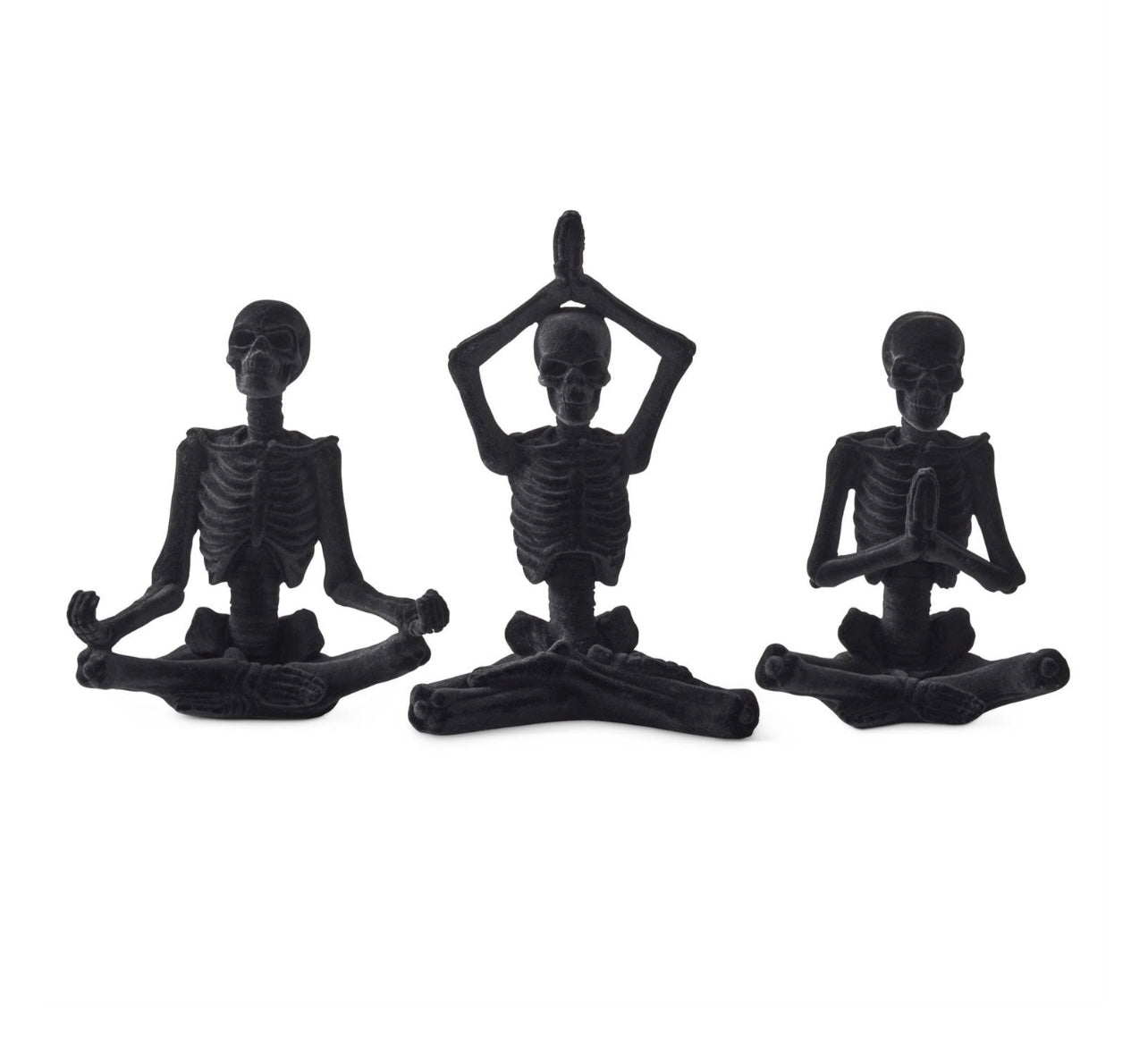 Black Velvet Yoga Skeletons