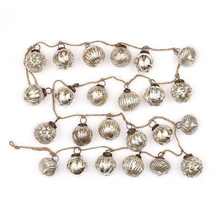 Silver Mercury Glass Ornament Garland