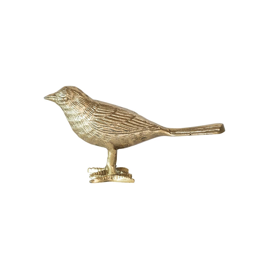 Gold Finish Cast Aluminum Bird