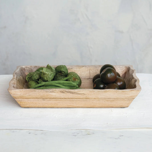 Scalloped Wood Tray