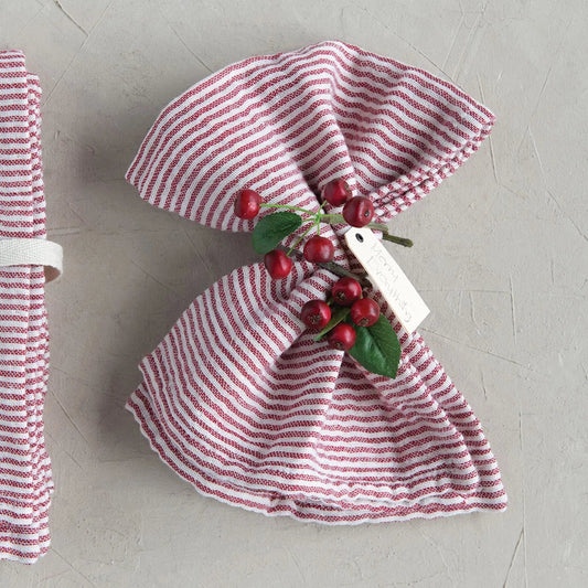 Red & White Striped Cloth Napkins