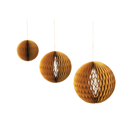 Mustard Honeycomb Ornaments
