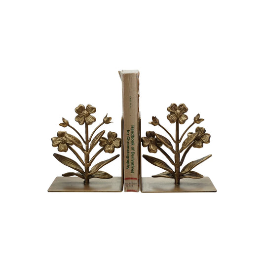 Cast Iron Flora Book Ends