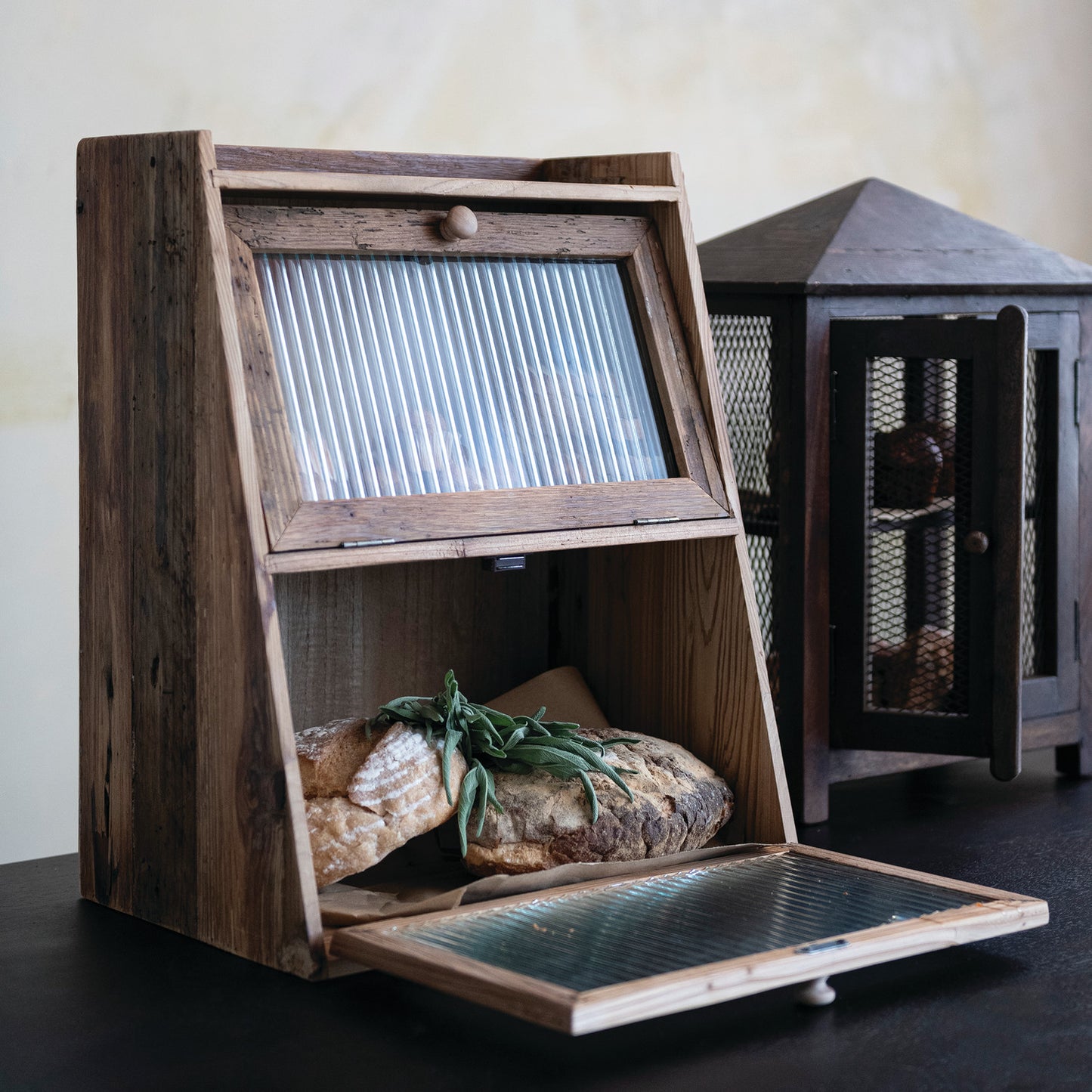 Fluted Door Storage Cabinet