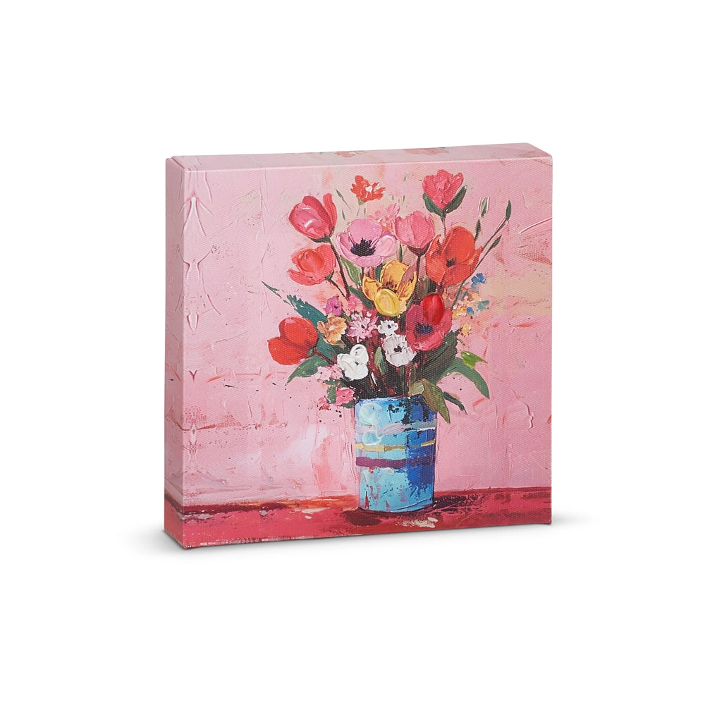 Pink Blooms in Vase Wall Decor