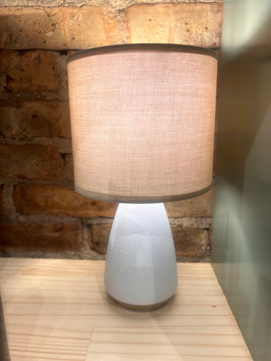 Coarse Stoneware Table Lamp w/ Linen Shade