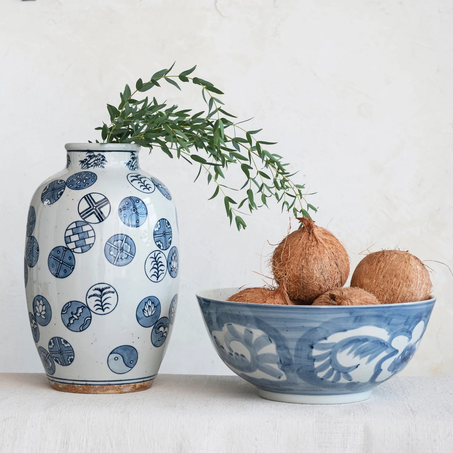 Blue Cottage Floral Stoneware Bowl