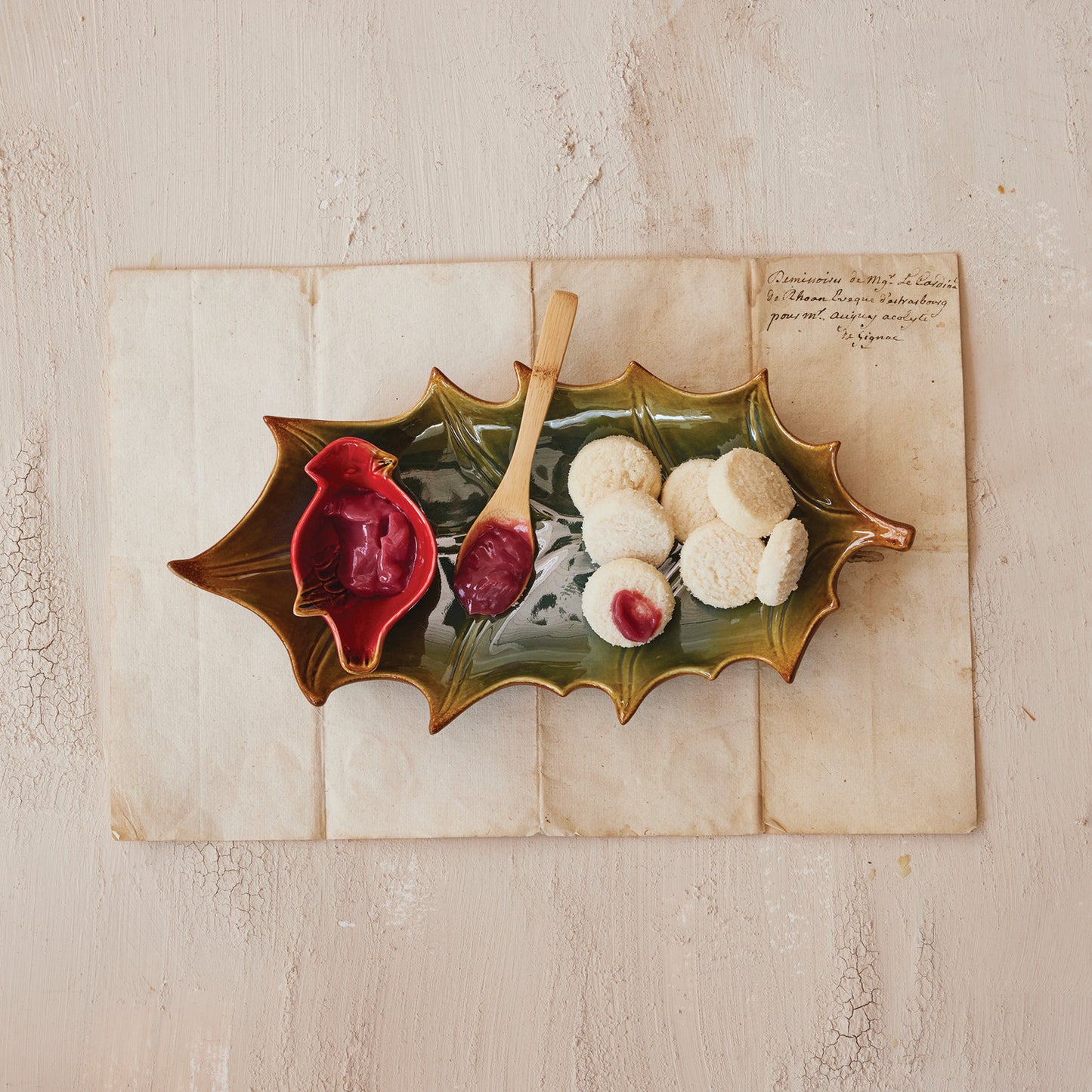 Holly Dish w/Cardinal Dish Set of  3