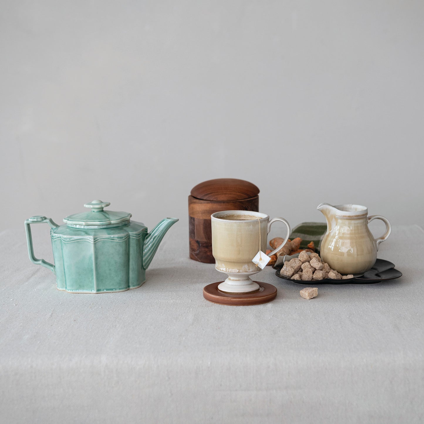 Jade Green Teapot w/Strainer