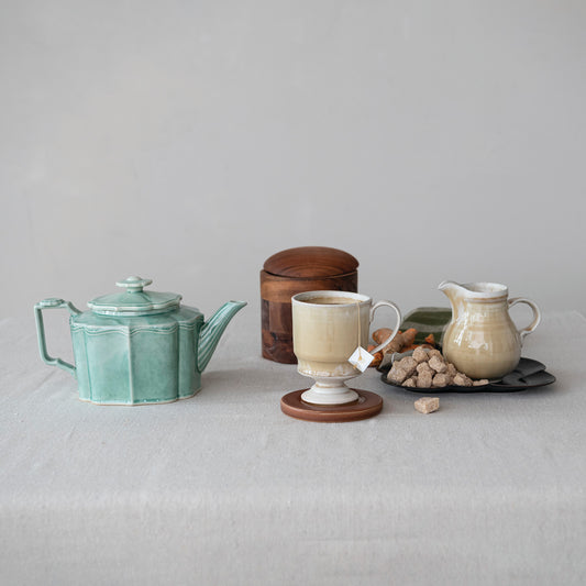 Jade Green Teapot w/Strainer