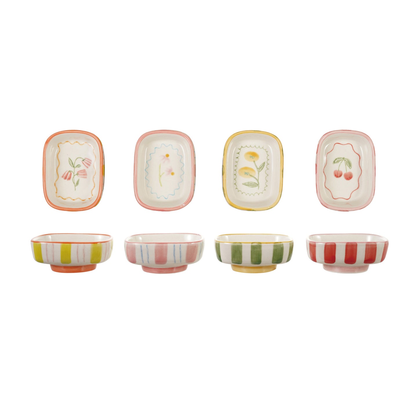 Happy Footed Stoneware Dish