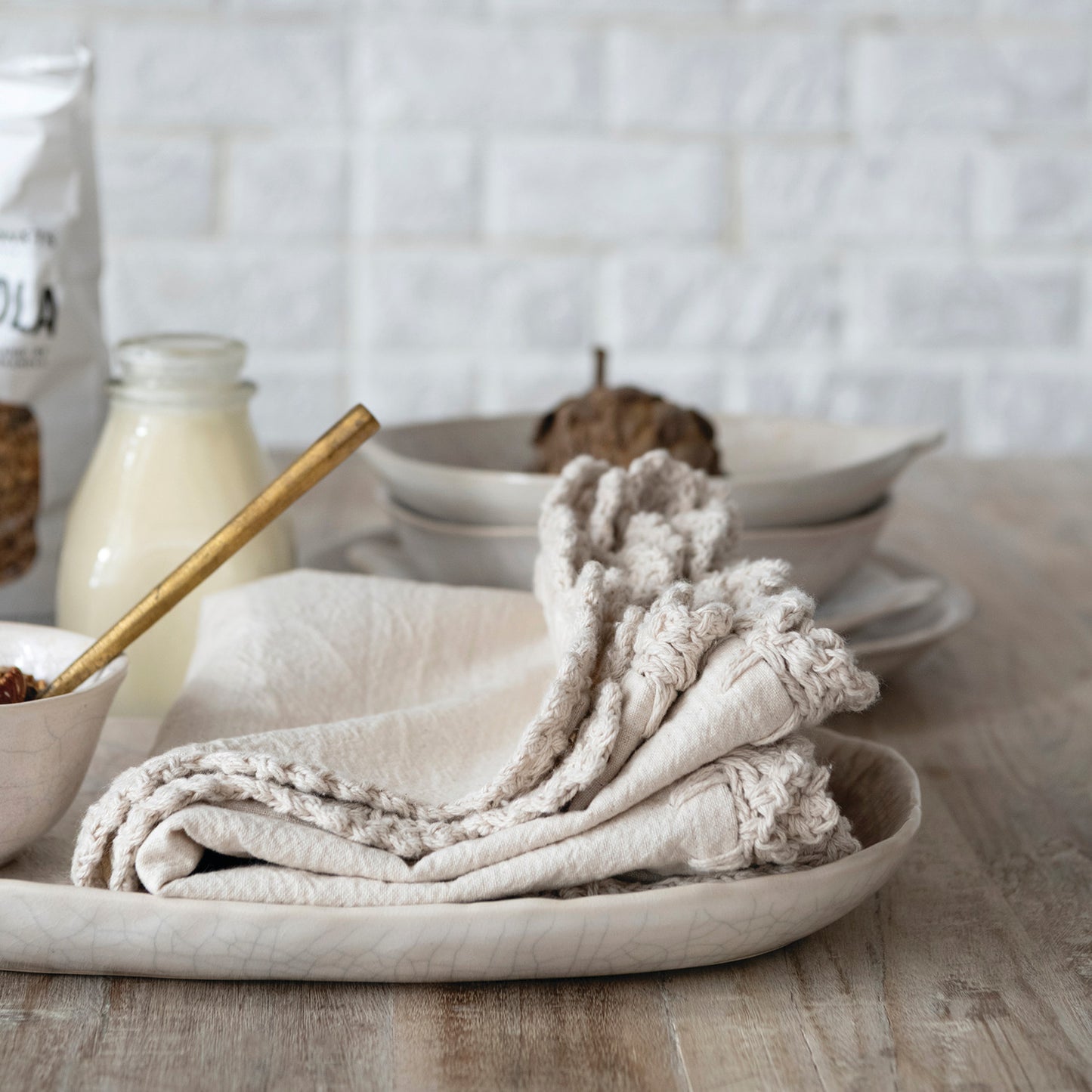 Crackle Glazed Stoneware Plate