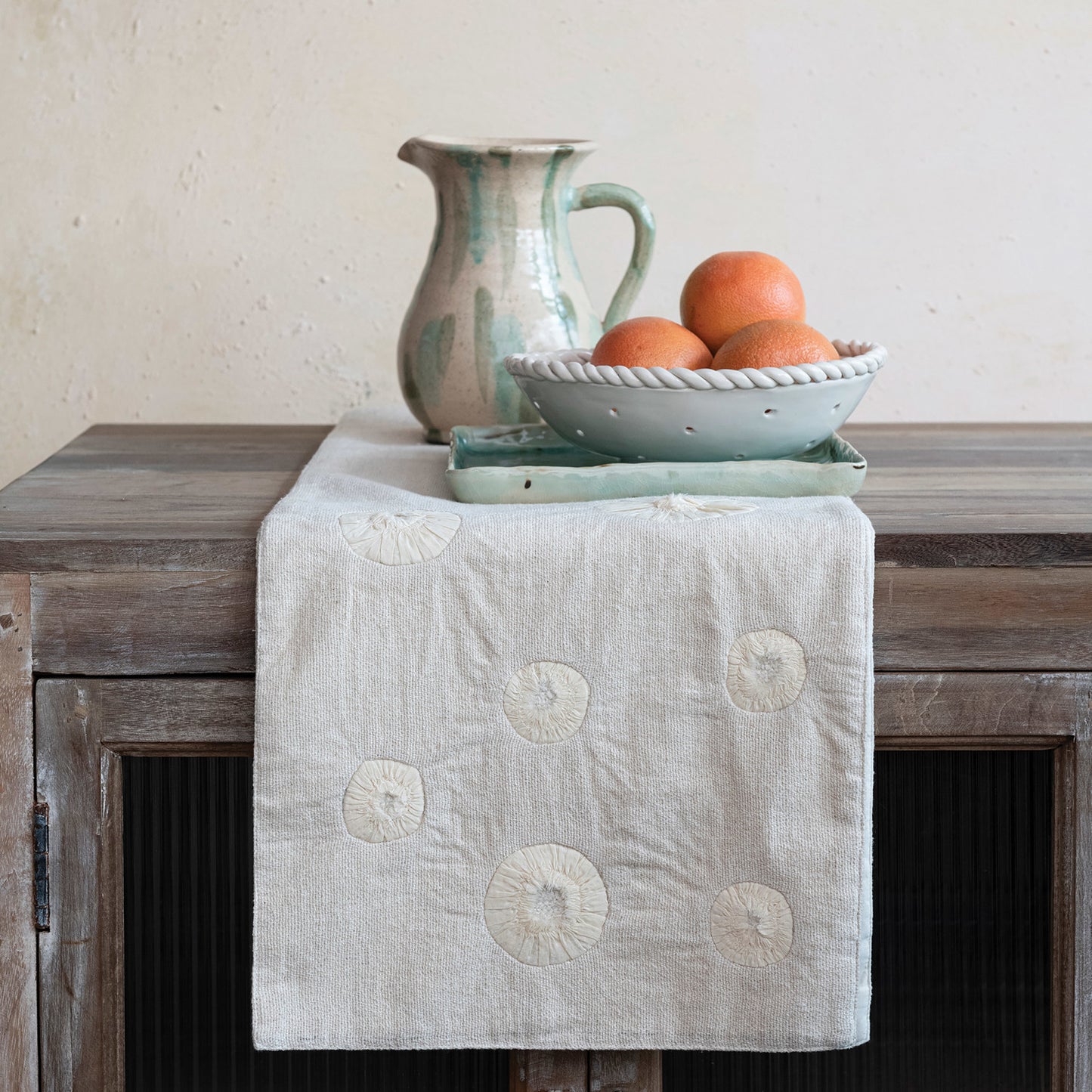 Natural Woven Cotton & Linen Table Runner
