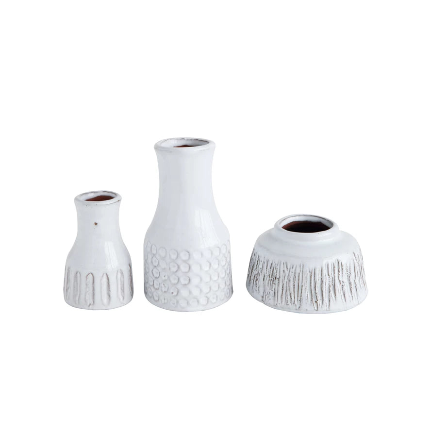 White Distressed Vases