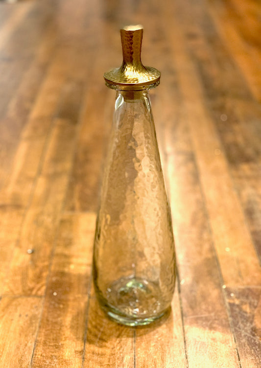 Tall Pebbled Glass Decanter