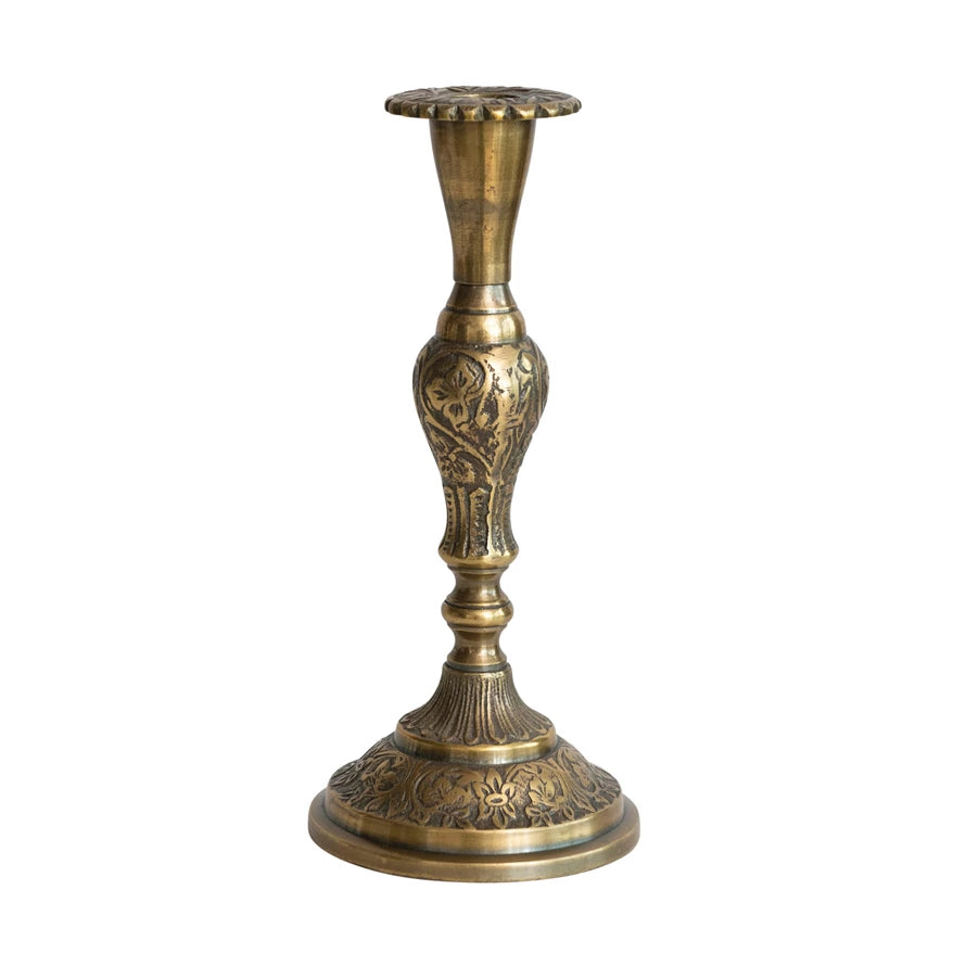 Antique Brass Finish Taper Holder – The Cottage