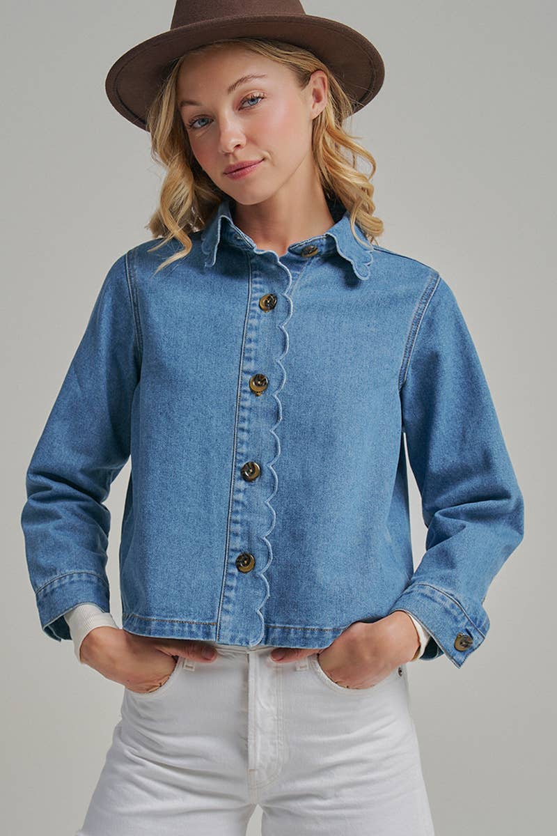 Scallop Denim Jacket