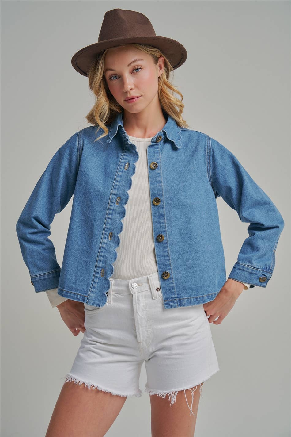Scallop Denim Jacket